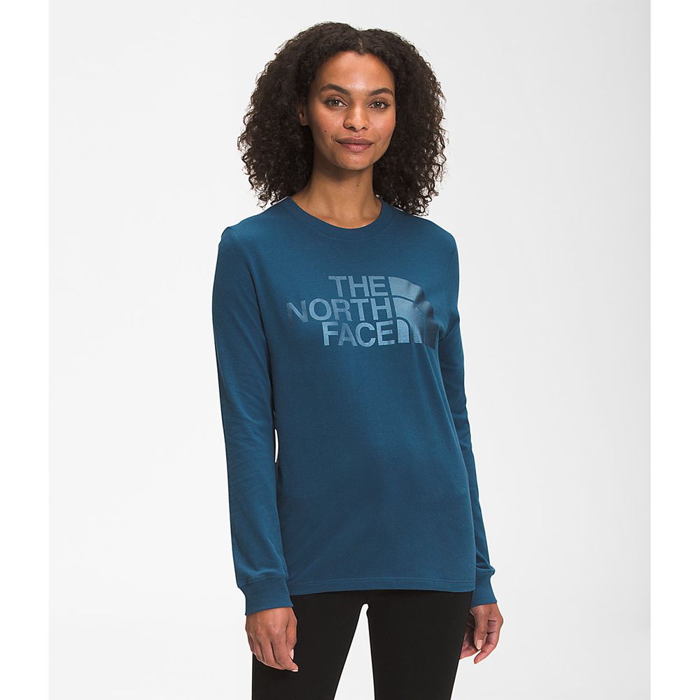 The North Face Long Sleeve Womens Australia - The North Face Long Sleeve Half Dome Blue (XRC-584072)